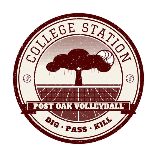 College Station Post Oak volleyball badge graphic