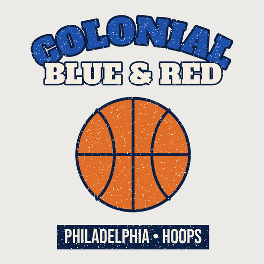 Colonial Blue & Red Hoops Hoodie graphic