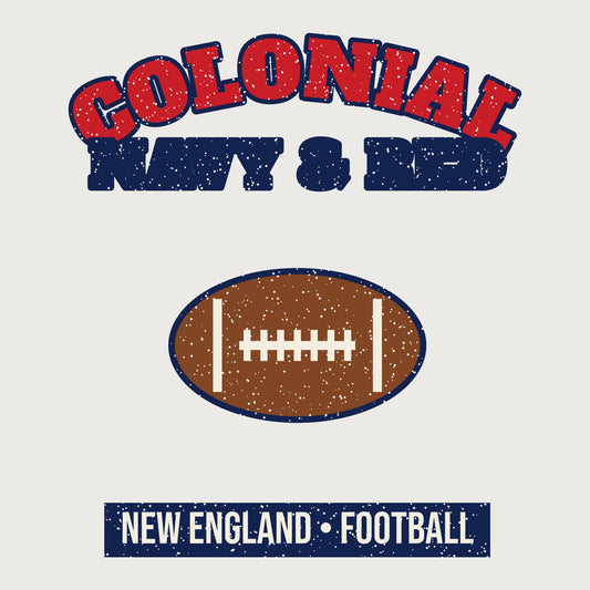 Colonial Navy & Red Football Hoodie graphic