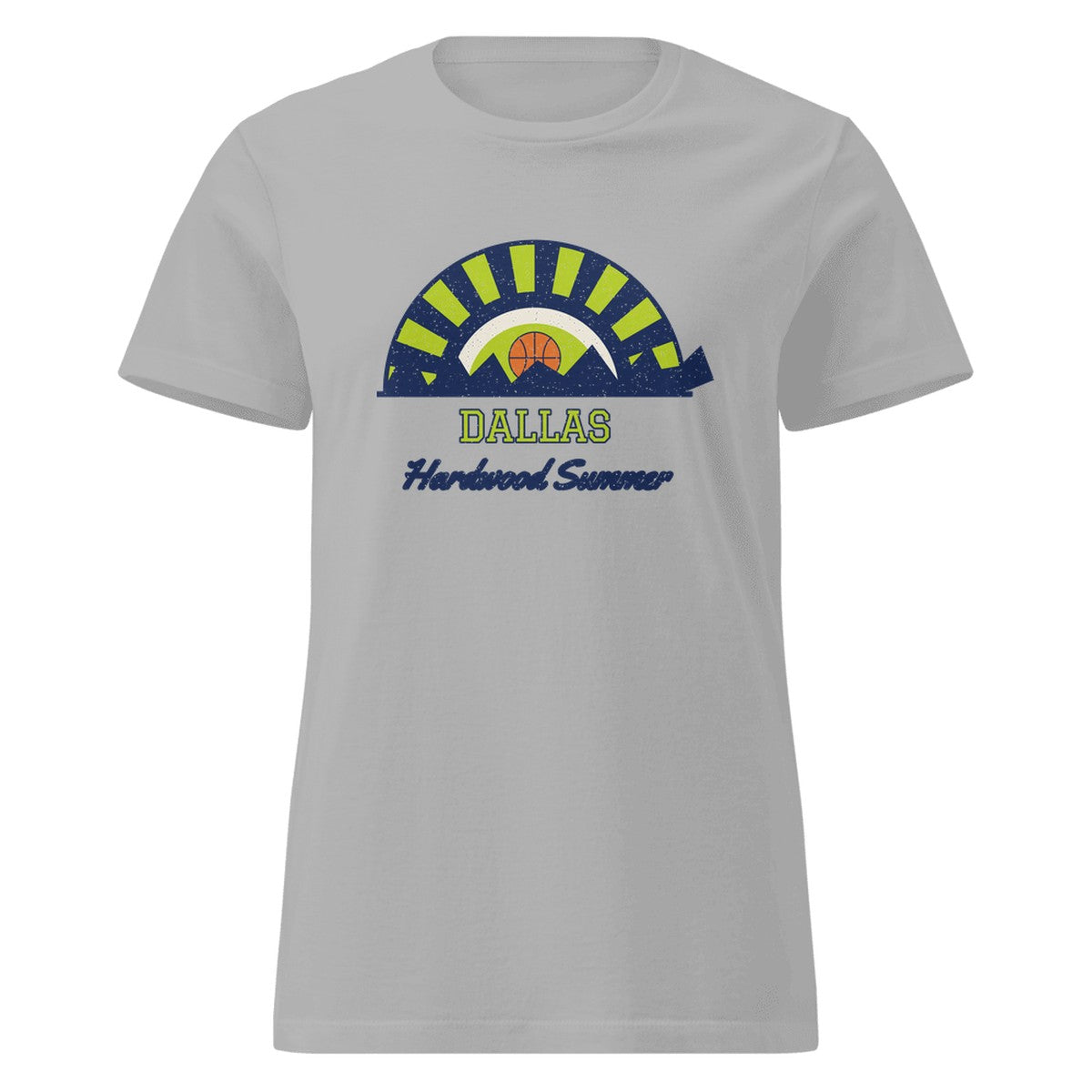 Women's Dallas Hardwood Summer Fitted Tee in Sport Grey, front view