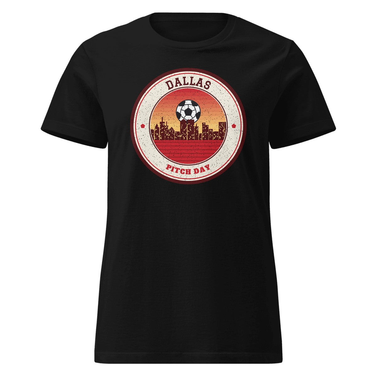 Women's Dallas Pitch Day Fitted Tee in Black, front view