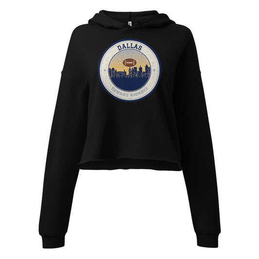 Women's Dallas Sunday Kickoff Cropped Hoodie in Black, front view