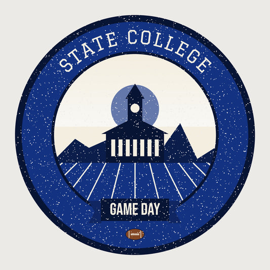 Deep Blue & White Ridge Game Day Hoodie graphic