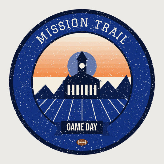 Women's Deep Blue Mission Trail Game Day Tee graphic