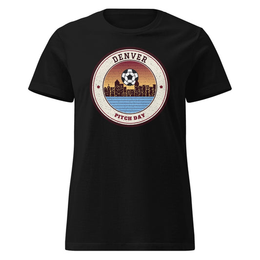 Women's Denver Pitch Day Fitted Tee in Black, front view