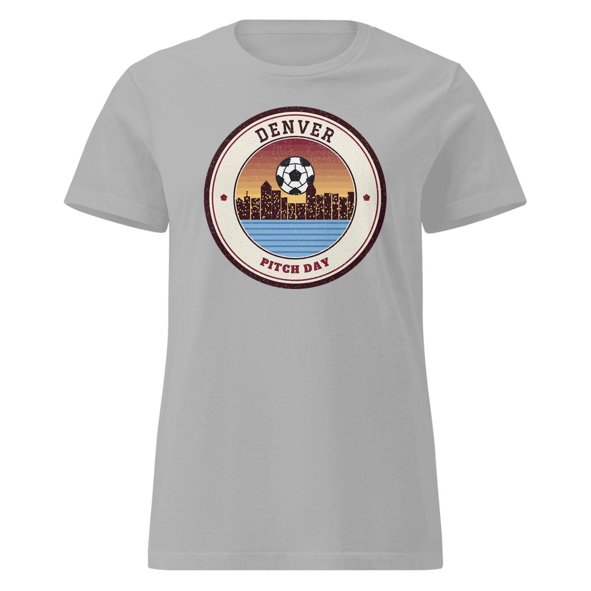 Women's Denver Pitch Day Fitted Tee in Sport Grey, front view