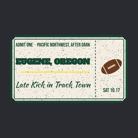 Eugene Oregon Late Kick in Track Town graphic