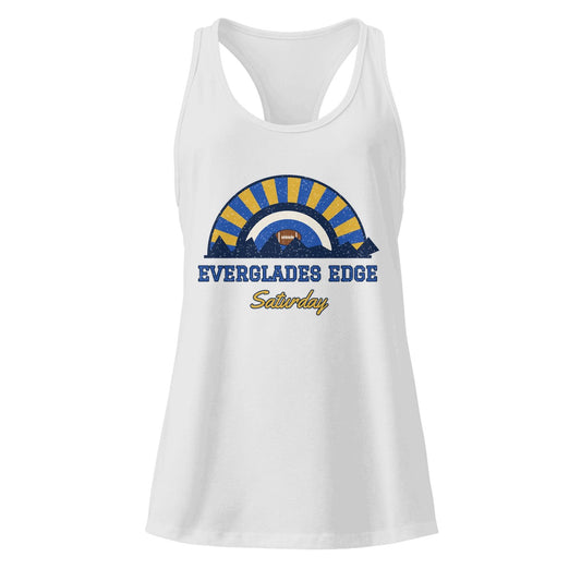 Women's Everglades Edge Saturday Racerback Tank in Heather Gray, front view