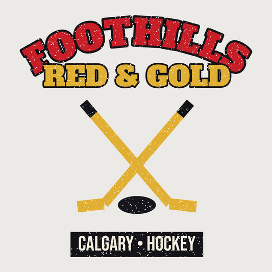 Foothills Red & Gold Hockey Hoodie graphic
