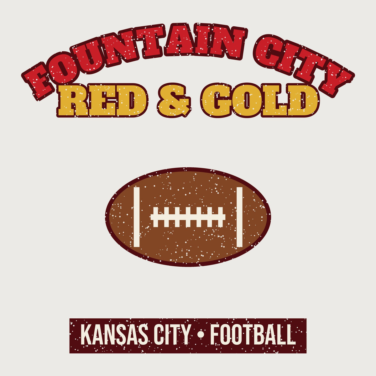 Fountain City Red & Gold Football Hoodie graphic
