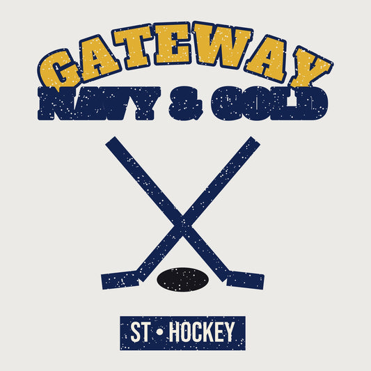 Women's Gateway Navy & Gold Hockey Tee graphic