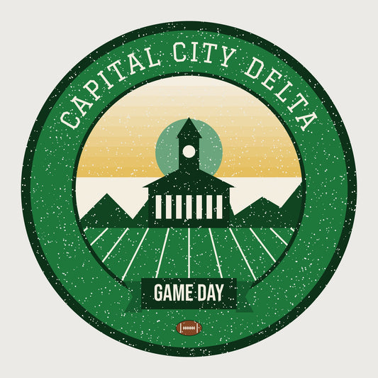 Women's Green & Gold River Delta Game Day Tee graphic