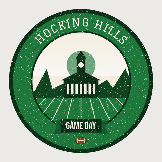 Women's Green & White Hocking Hills Game Day Tee graphic