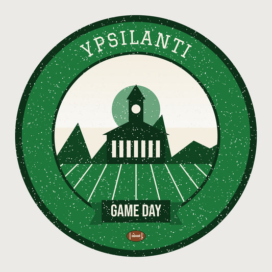 Green & White Water Tower Game Day Tee graphic