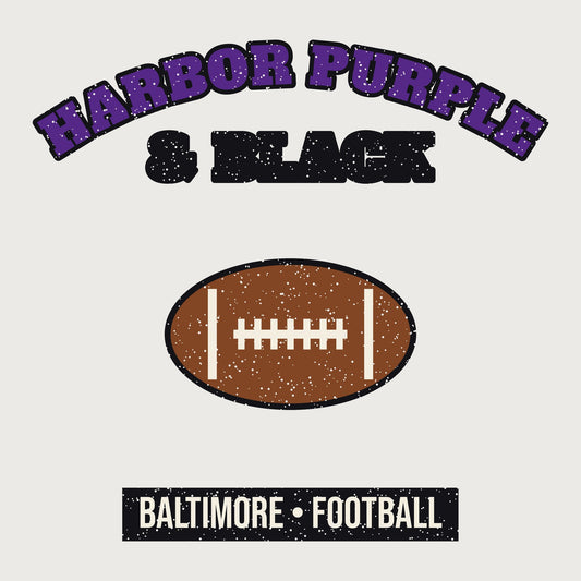 Harbor Purple & Black Football Tee graphic