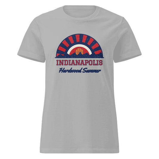 Women's Indianapolis Hardwood Summer Fitted Tee in Sport Grey, front view