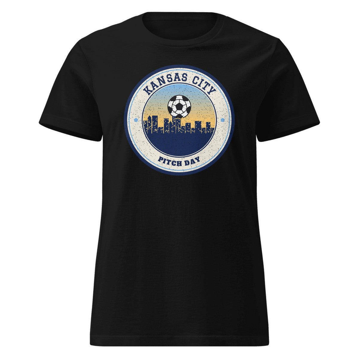 Women's Kansas City Pitch Day Fitted Tee in Black, front view