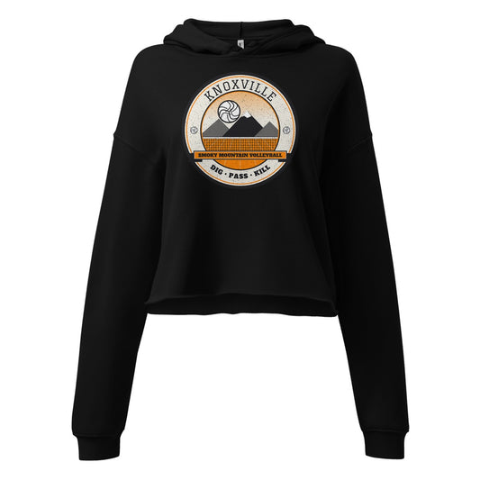 Knoxville Smoky Mountain Volleyball Women's Cropped Hoodie in Black, front view
