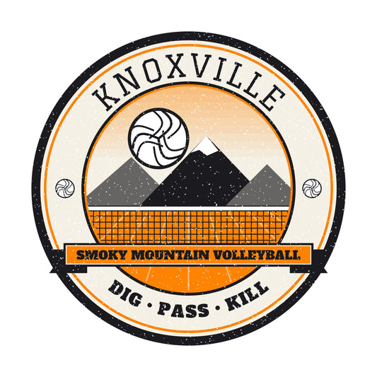 Knoxville Smoky Mountain volleyball badge graphic