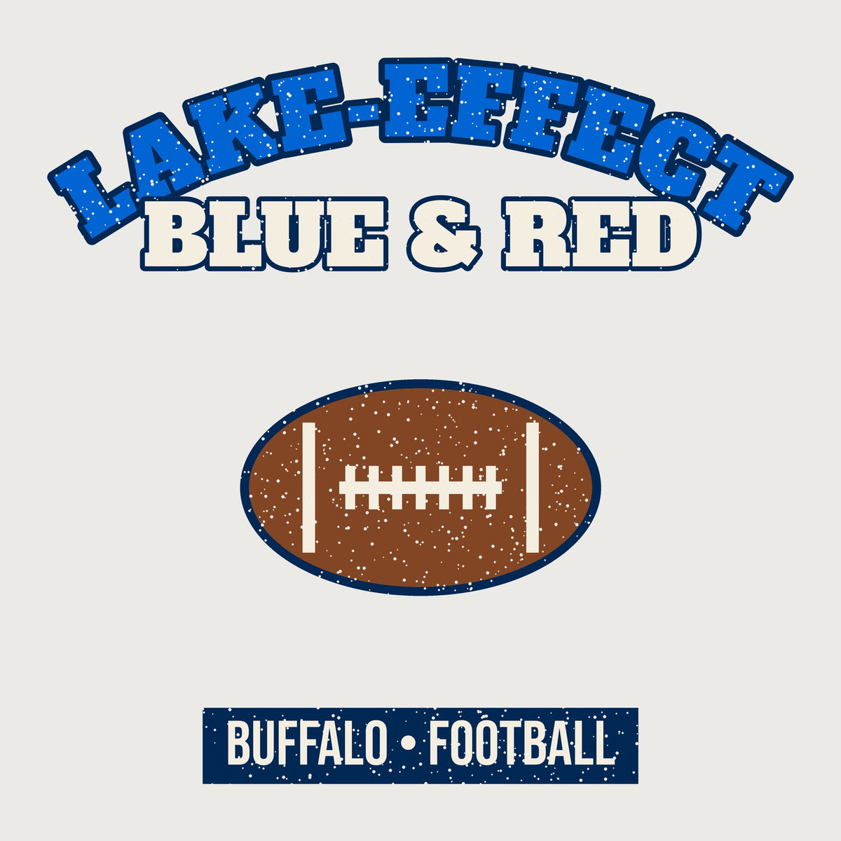 Lake-Effect Blue & Red Football Hoodie graphic