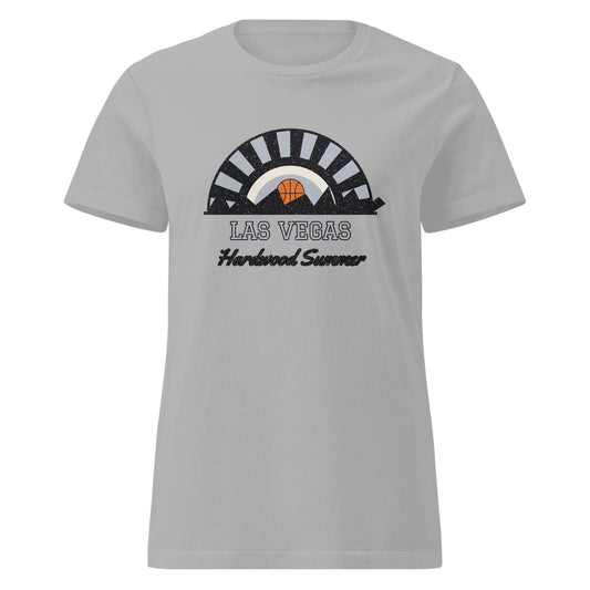 Women's Las Vegas Hardwood Summer Fitted Tee in Sport Grey, front view