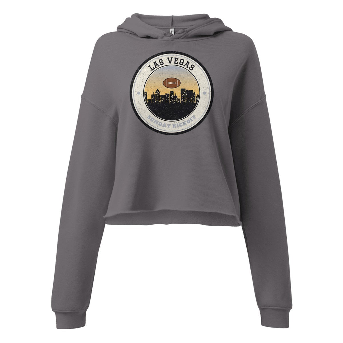 Women's Las Vegas Sunday Kickoff Cropped Hoodie in Storm, front view
