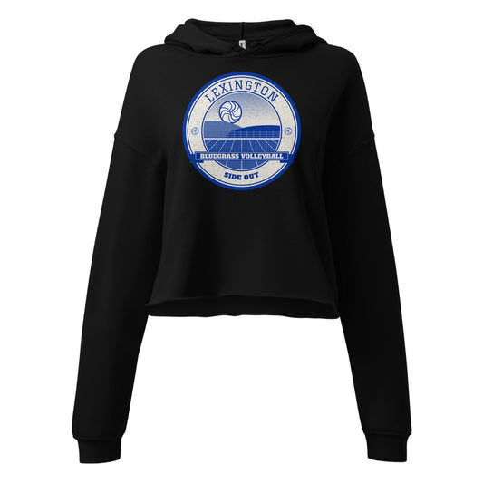 Lexington Bluegrass Volleyball Women's Cropped Hoodie in Black, front view