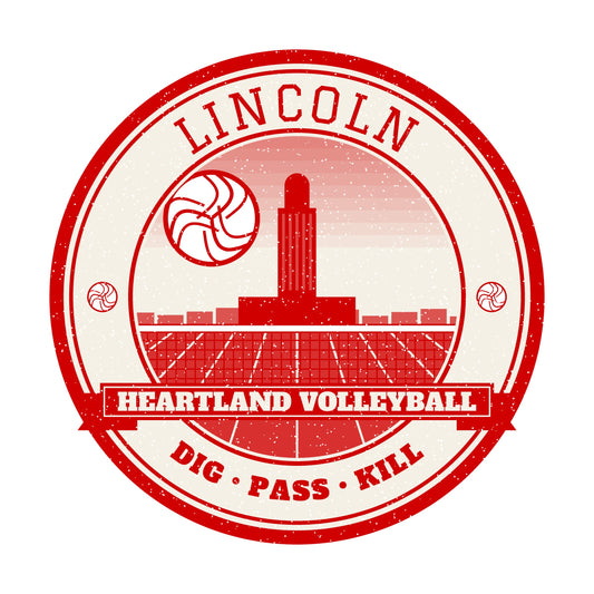 Lincoln Heartland volleyball badge graphic