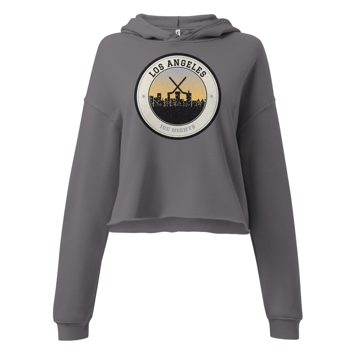 Women's Los Angeles Ice Nights Cropped Hoodie in Storm, front view