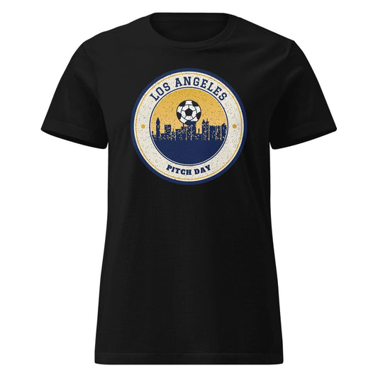 Women's Los Angeles Pacific Pitch Day Fitted Tee in Black, front view