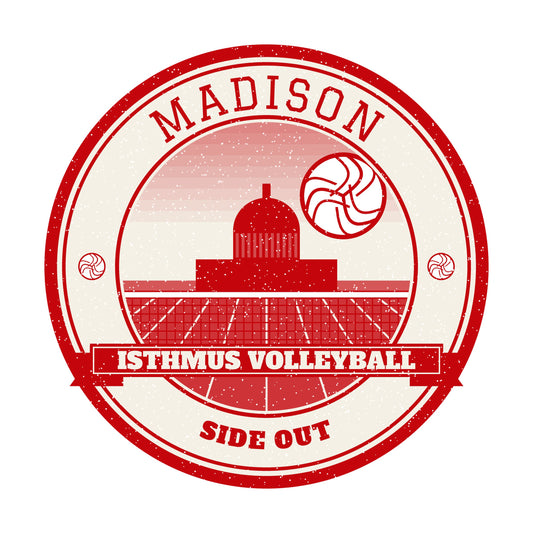 Madison Isthmus volleyball badge graphic