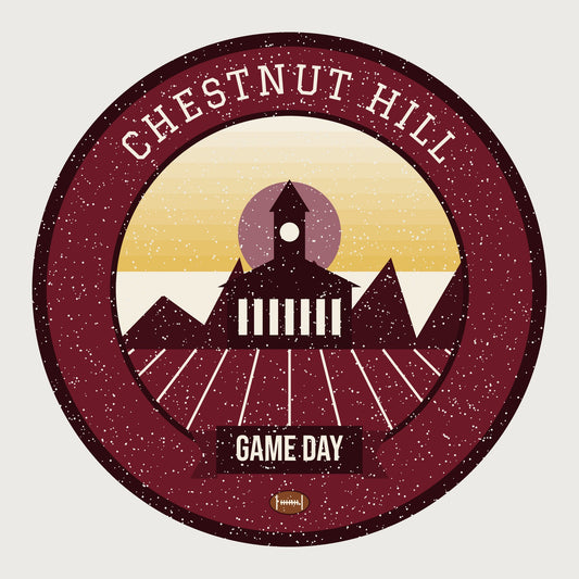 Maroon & Gold Gothic Towers Game Day Hoodie graphic