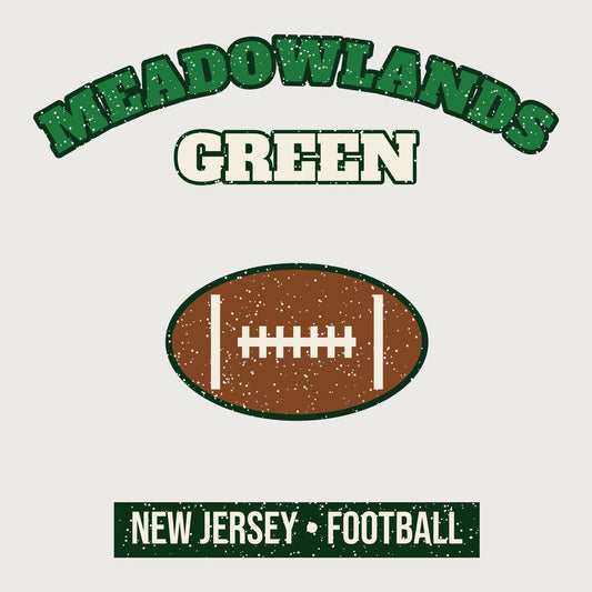 Meadowlands Green Football Tee graphic