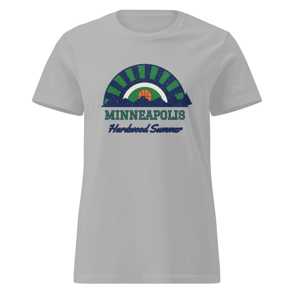 Women's Minneapolis Hardwood Summer Fitted Tee in Sport Grey, front view