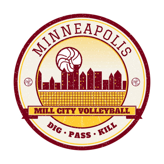 Minneapolis Mill City volleyball badge graphic