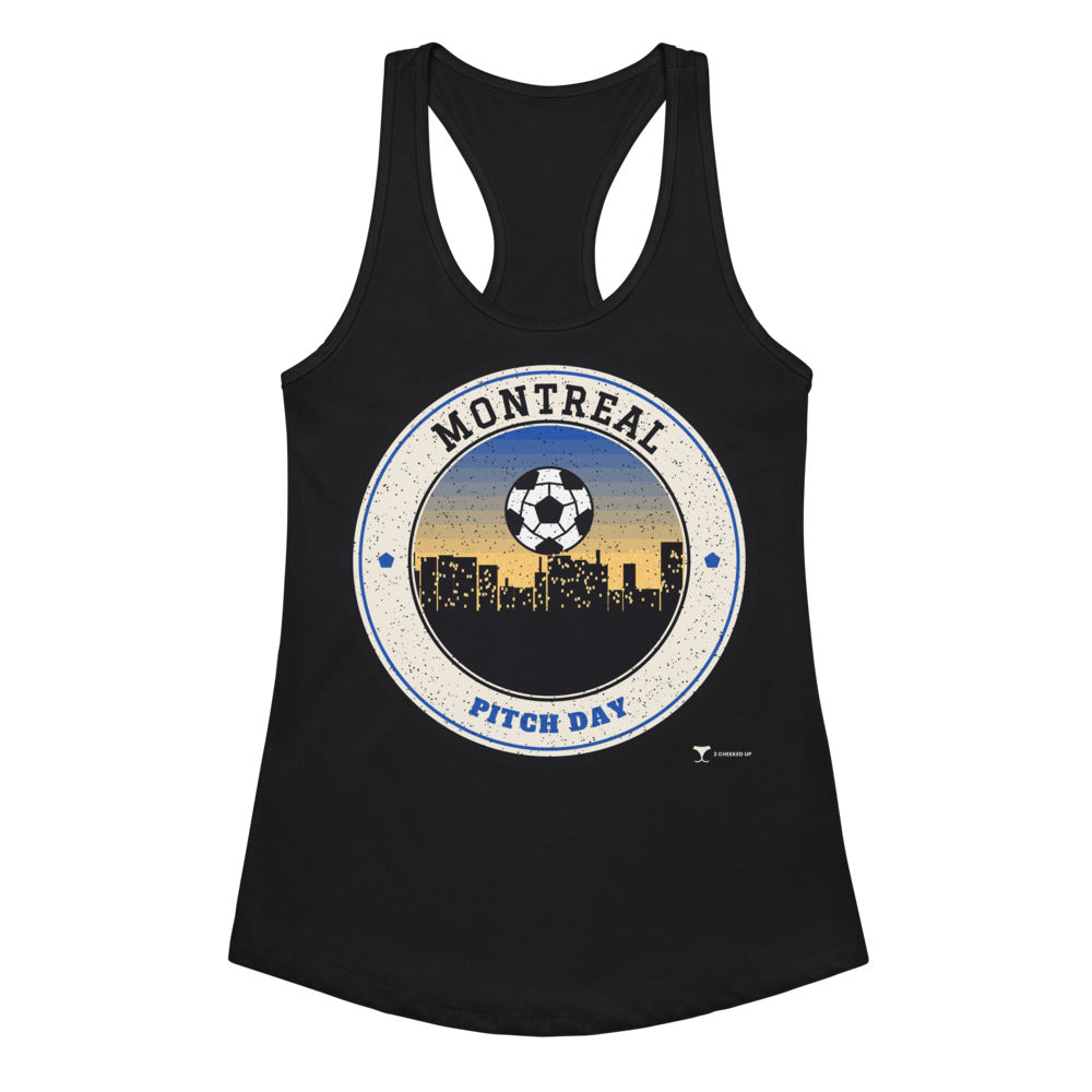 Women's Montreal Pitch Day Racerback Tank in Black, front view