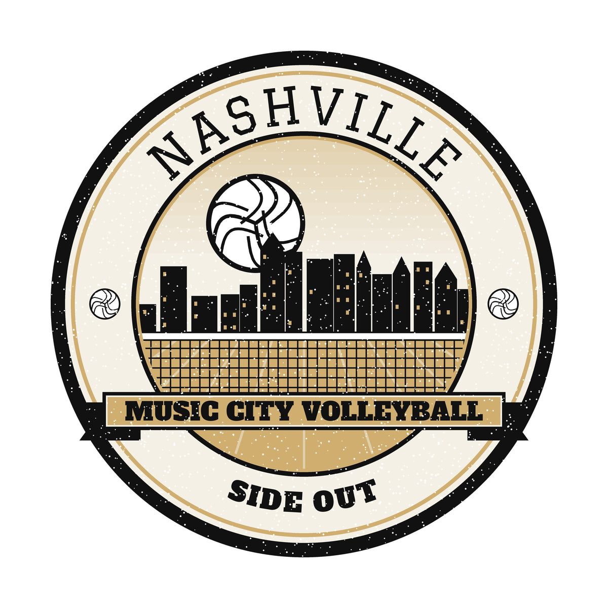 Nashville Music City Volleyball design graphic