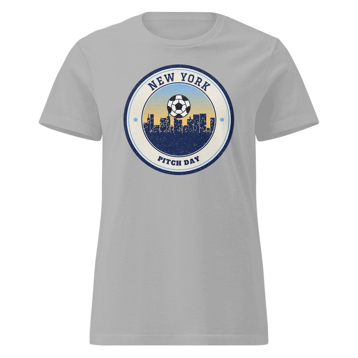 Women's New York Pitch Day Fitted Tee in Sport Grey, front view