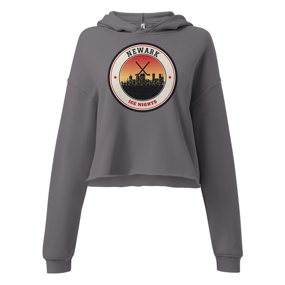Women's Newark Ice Nights Cropped Hoodie in Storm, front view