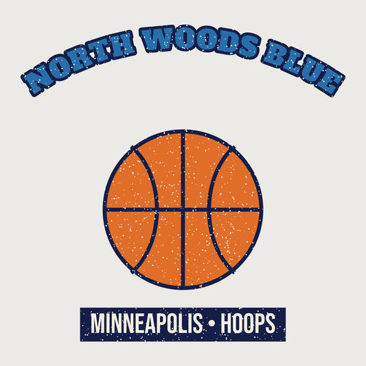 North Woods Blue Hoops Hoodie graphic