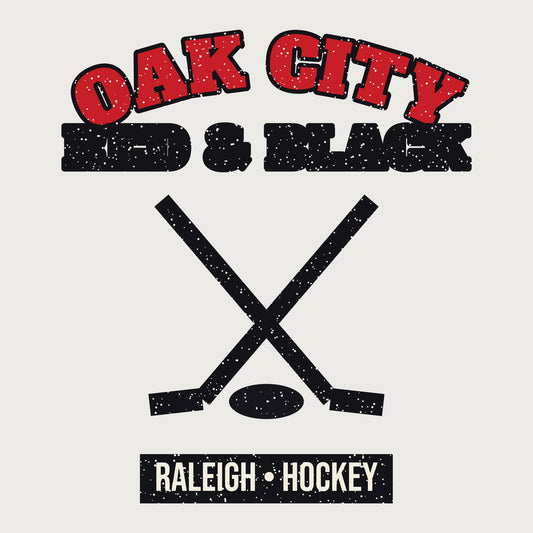Oak City Red & Black Hockey Hoodie graphic