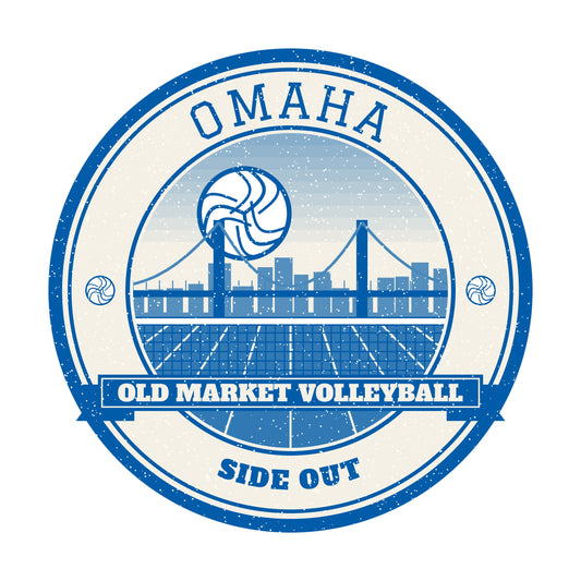 Omaha Old Market volleyball badge graphic