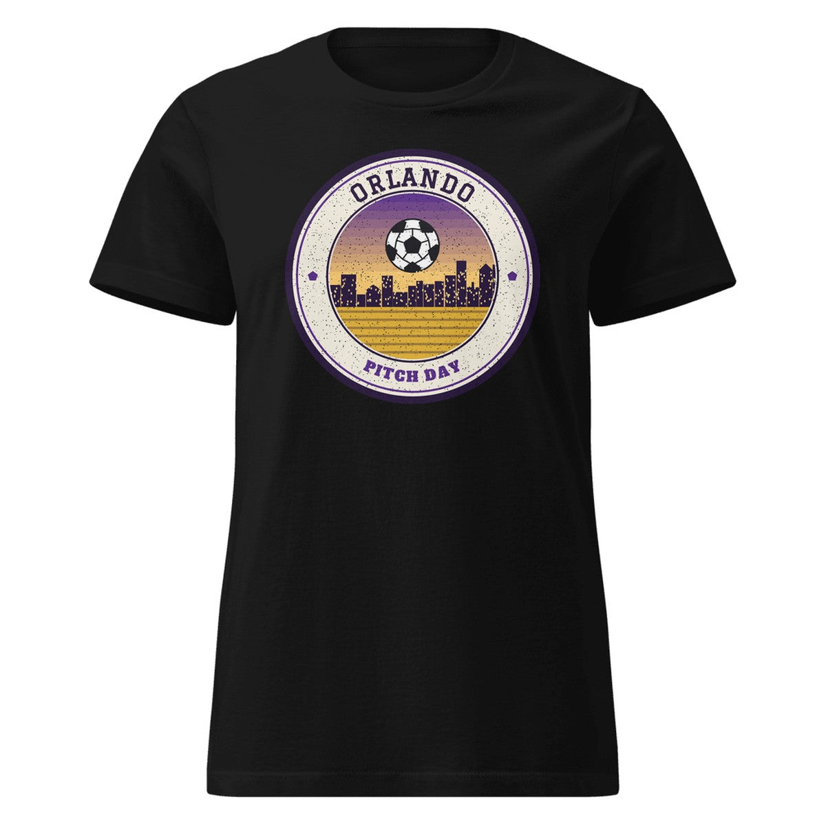 Women's Orlando Pitch Day Fitted Tee in Black, front view