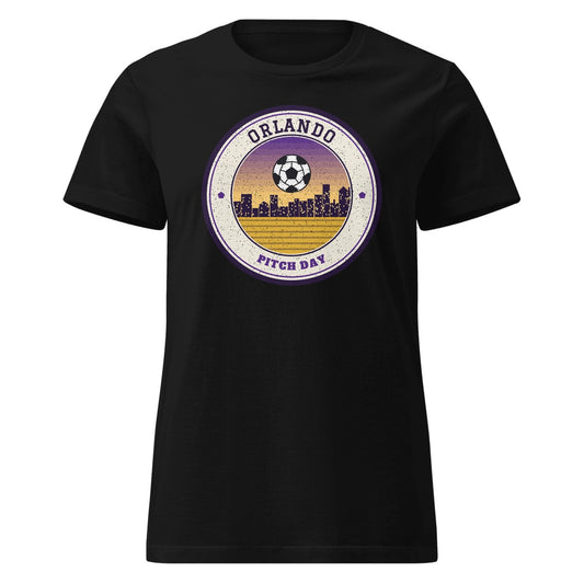 Women's Orlando Pitch Day Fitted Tee in Black, front view