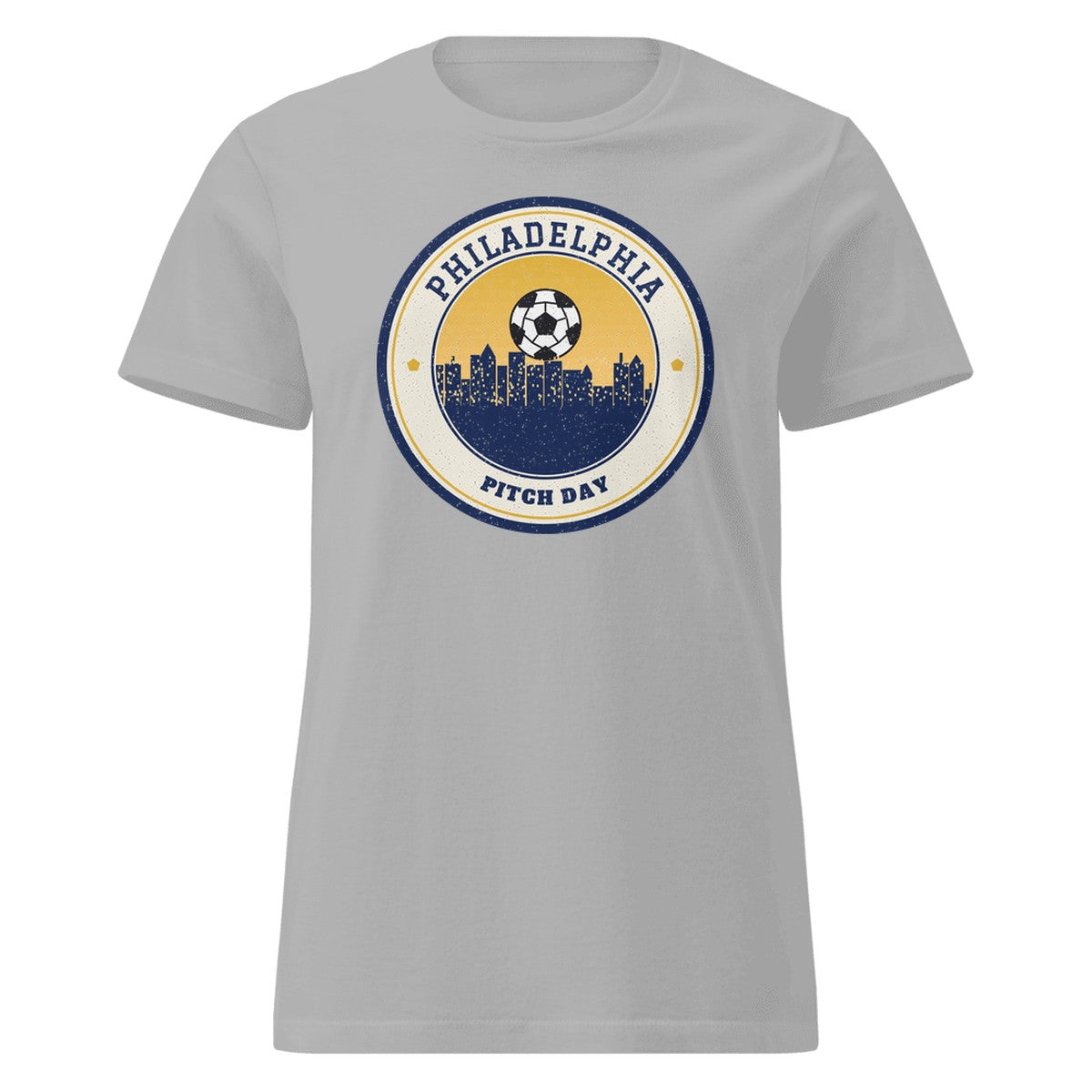 Women's Philadelphia Pitch Day Fitted Tee in Sport Grey, front view