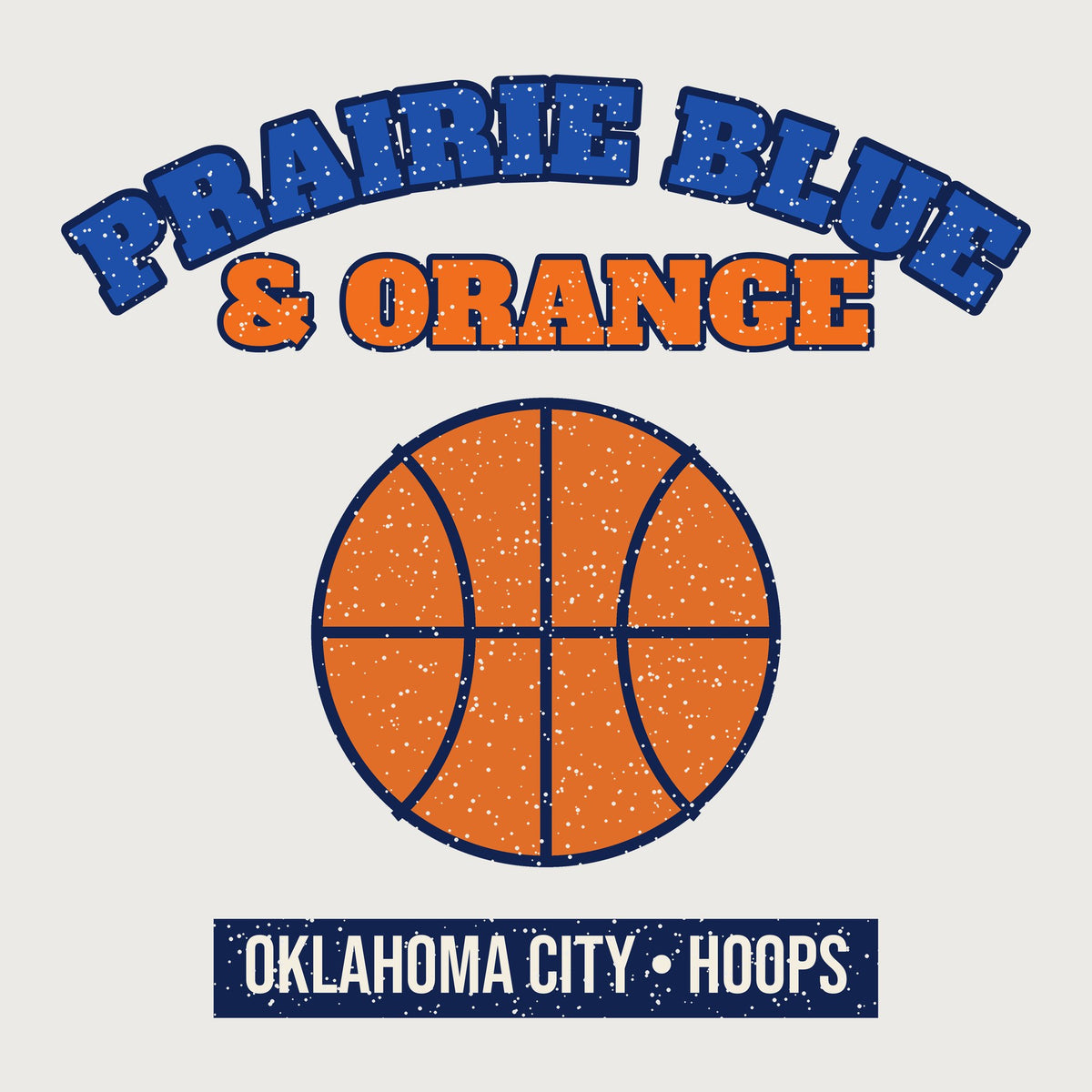 Prairie Blue & Orange Hoops Tee graphic