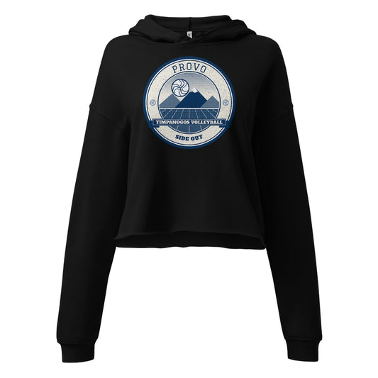 Provo Timpanogos Volleyball Women's Cropped Hoodie in Black, front view