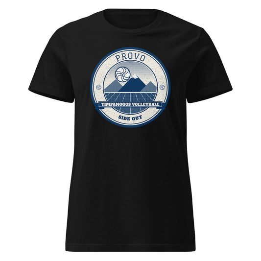 Provo Timpanogos Volleyball Women's Fitted Tee in Black, front view