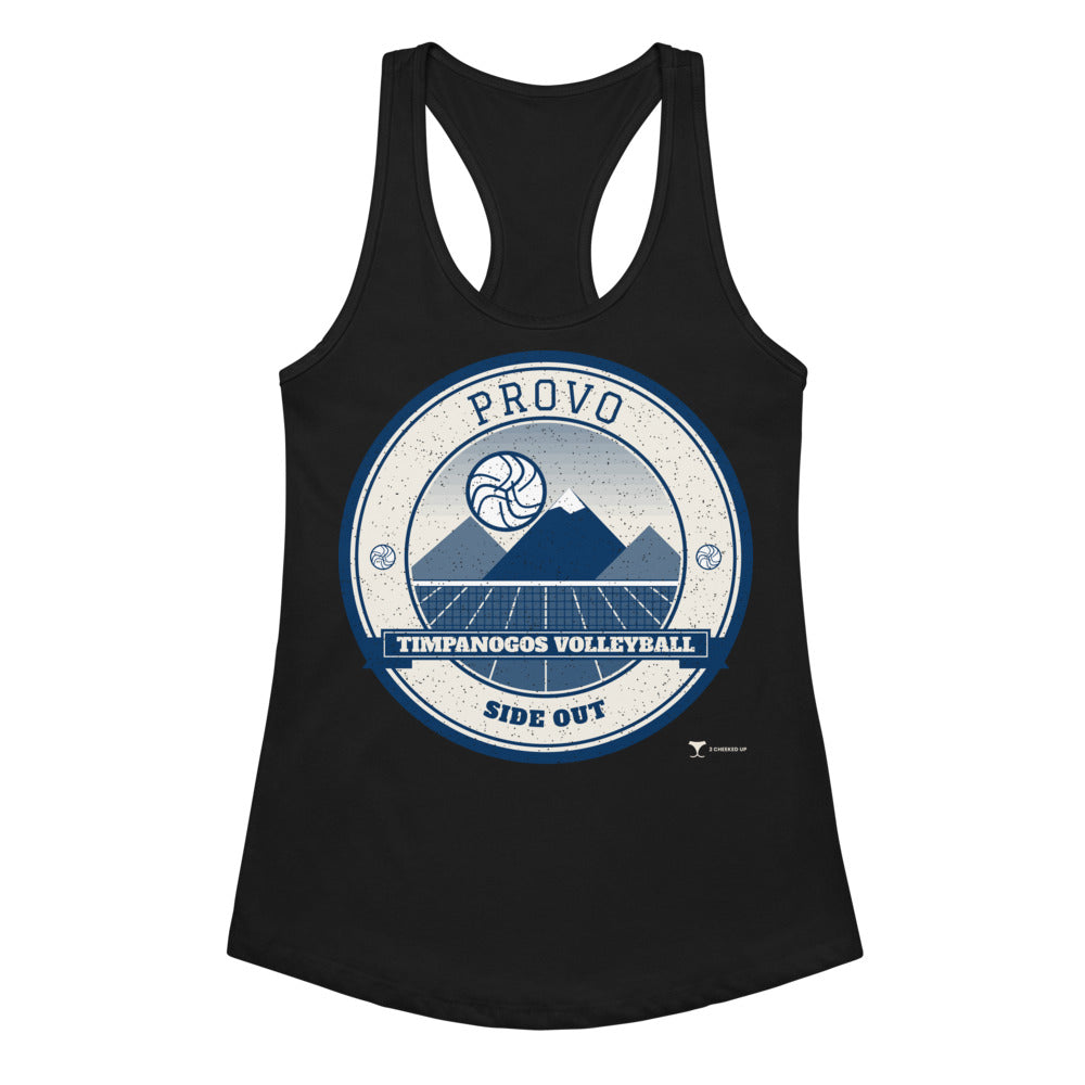 Provo Timpanogos Volleyball Women's Racerback Tank in Black, front view