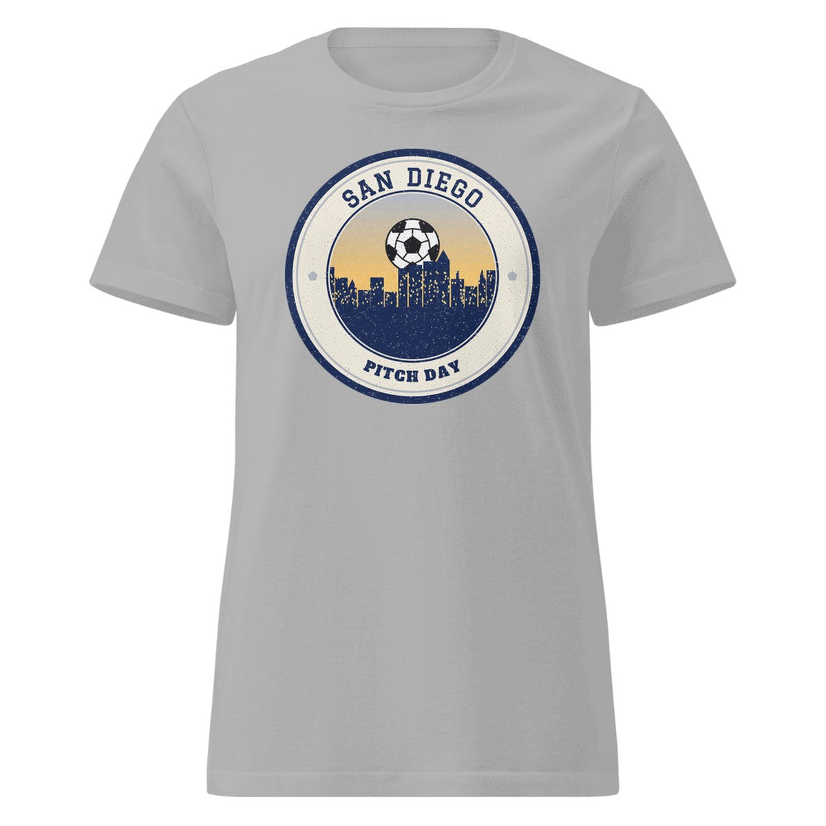 Women's San Diego Pitch Day Fitted Tee in Sport Grey, front view